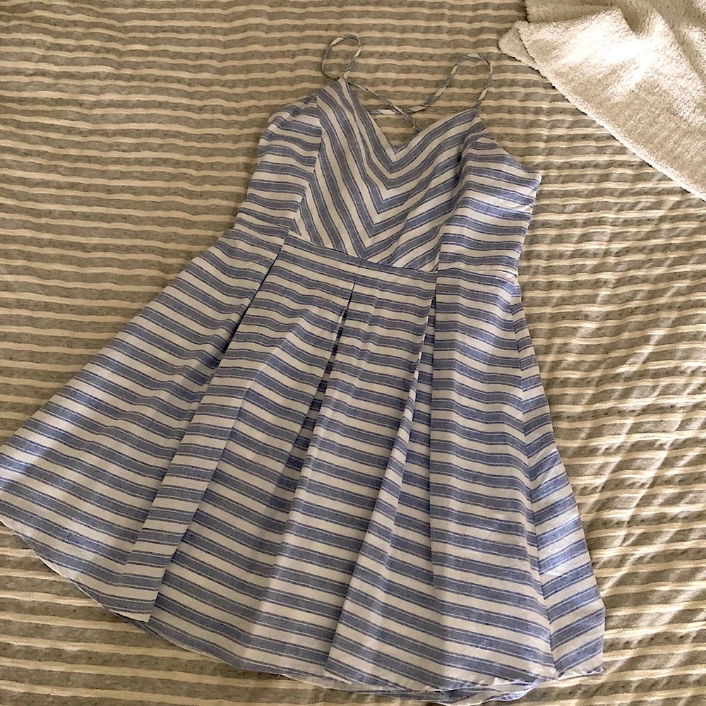 She + Sky - blue and white striped sundress